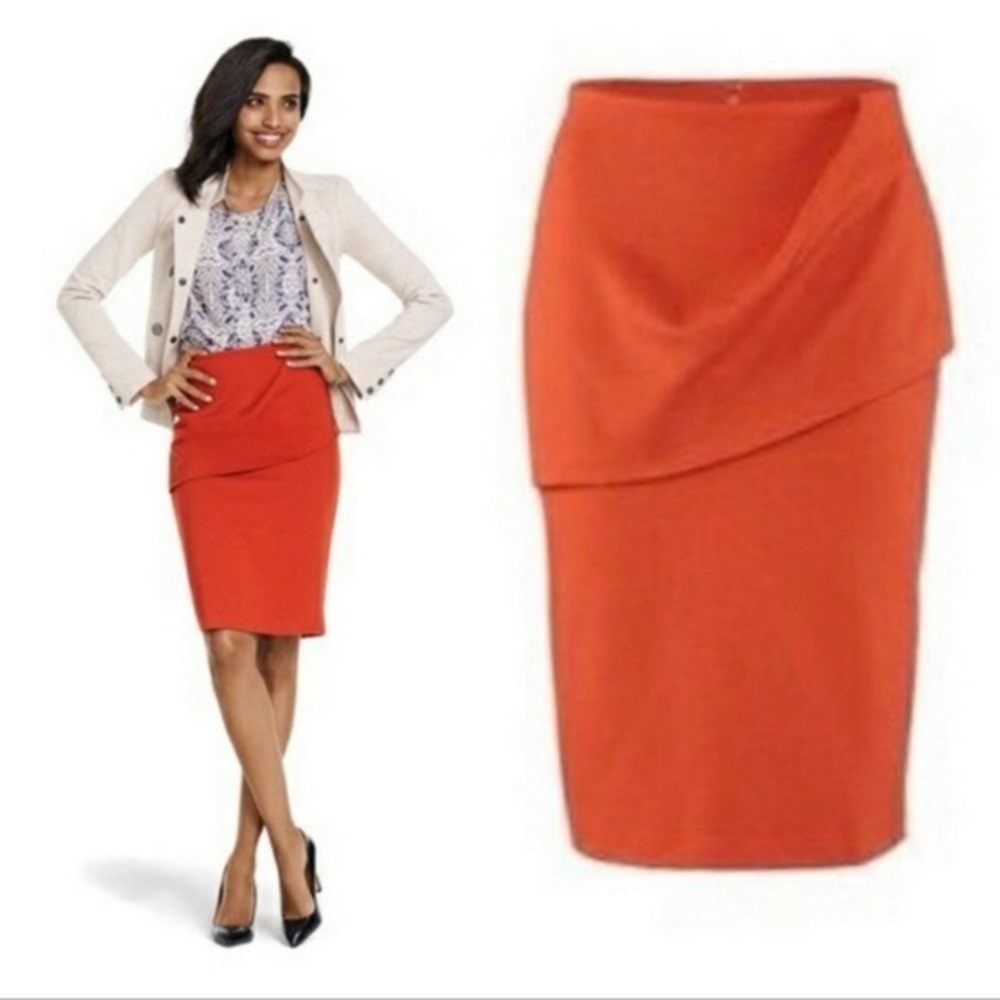 DONATING Cabi Overlay Pencil Skirt turmeric size 6